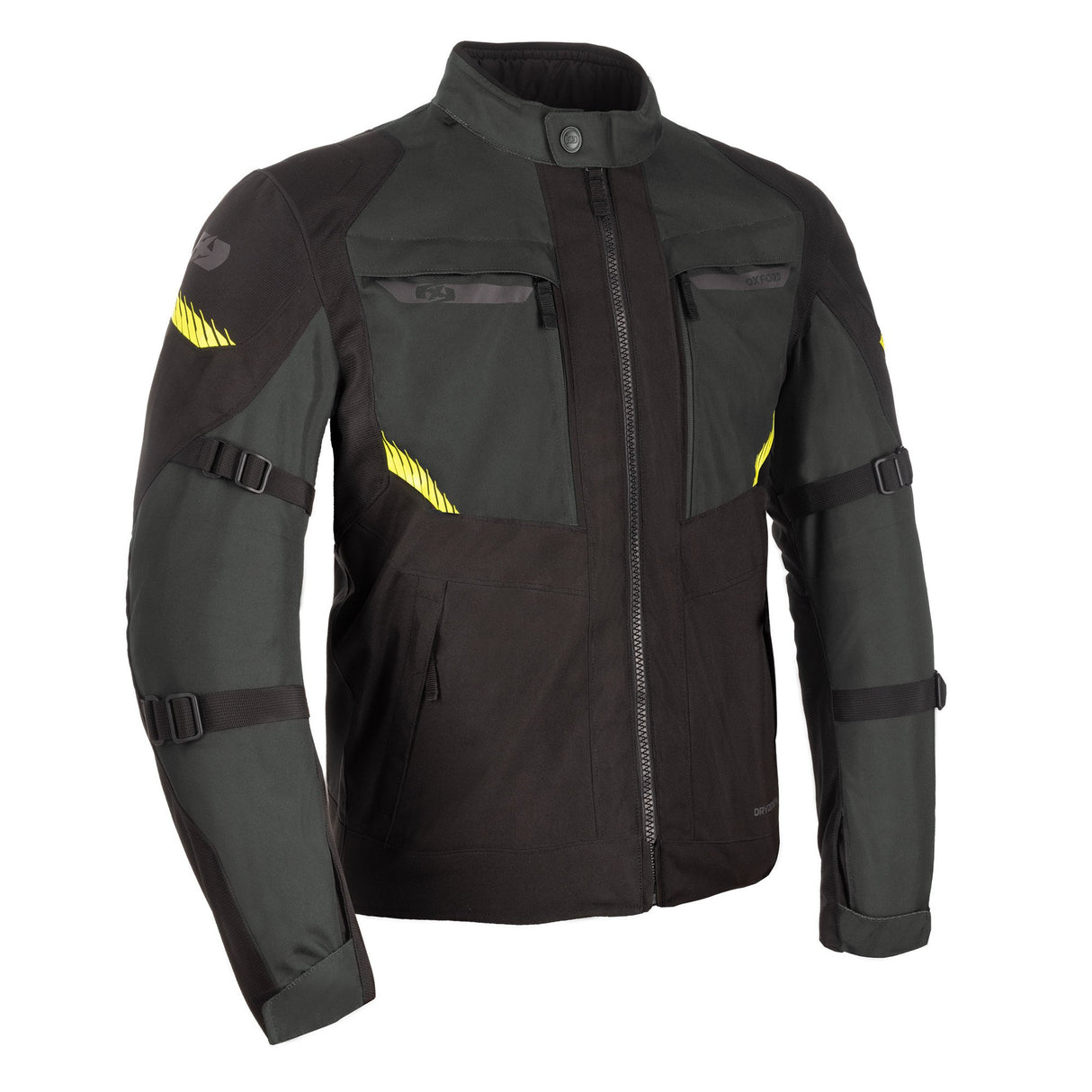Oxford Toronto 1.0 D2D Motorcycle Jacket Black Green Fluo