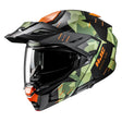 HJC I80 Roki MC47SF Orange Black Motorcycle Helmet Green Camouflage Flip Front
