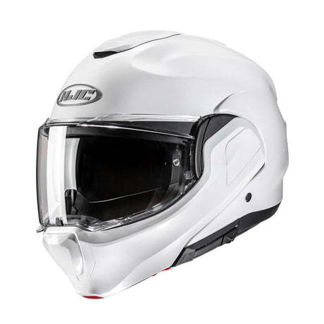 HJC F100 Pearl White Modular Motorcycle Helmet 180 Flip
