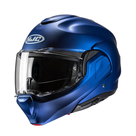 HJC F100 Semi Flat Metallic Blue Modular Motorcycle Helmet 180 Flip