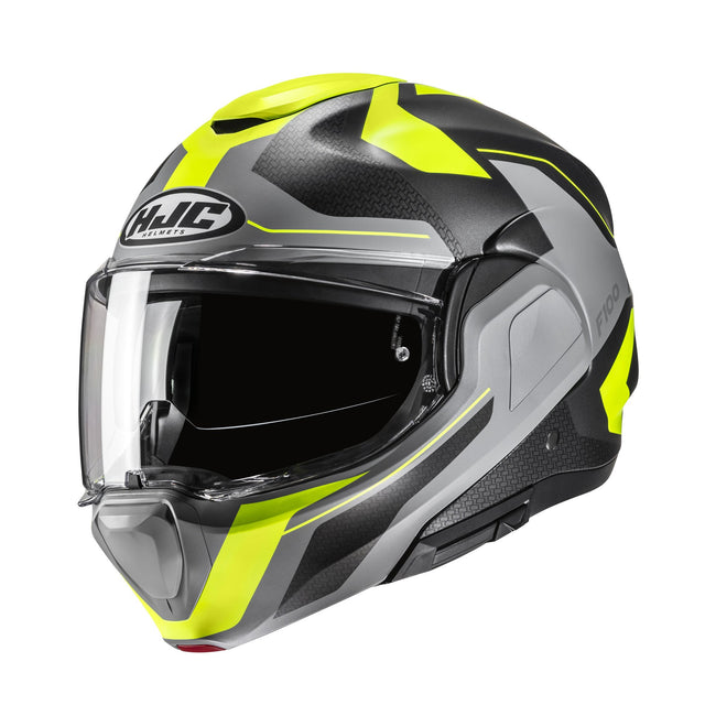 HJC F100 Bios MC3HSF Yellow Modular Motorcycle Helmet 180 Flip