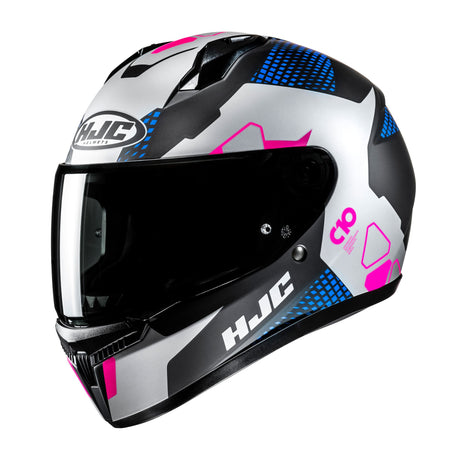 HJC C10 Aspa MC28SF Pink Motorcycle Helmet Silver Blue