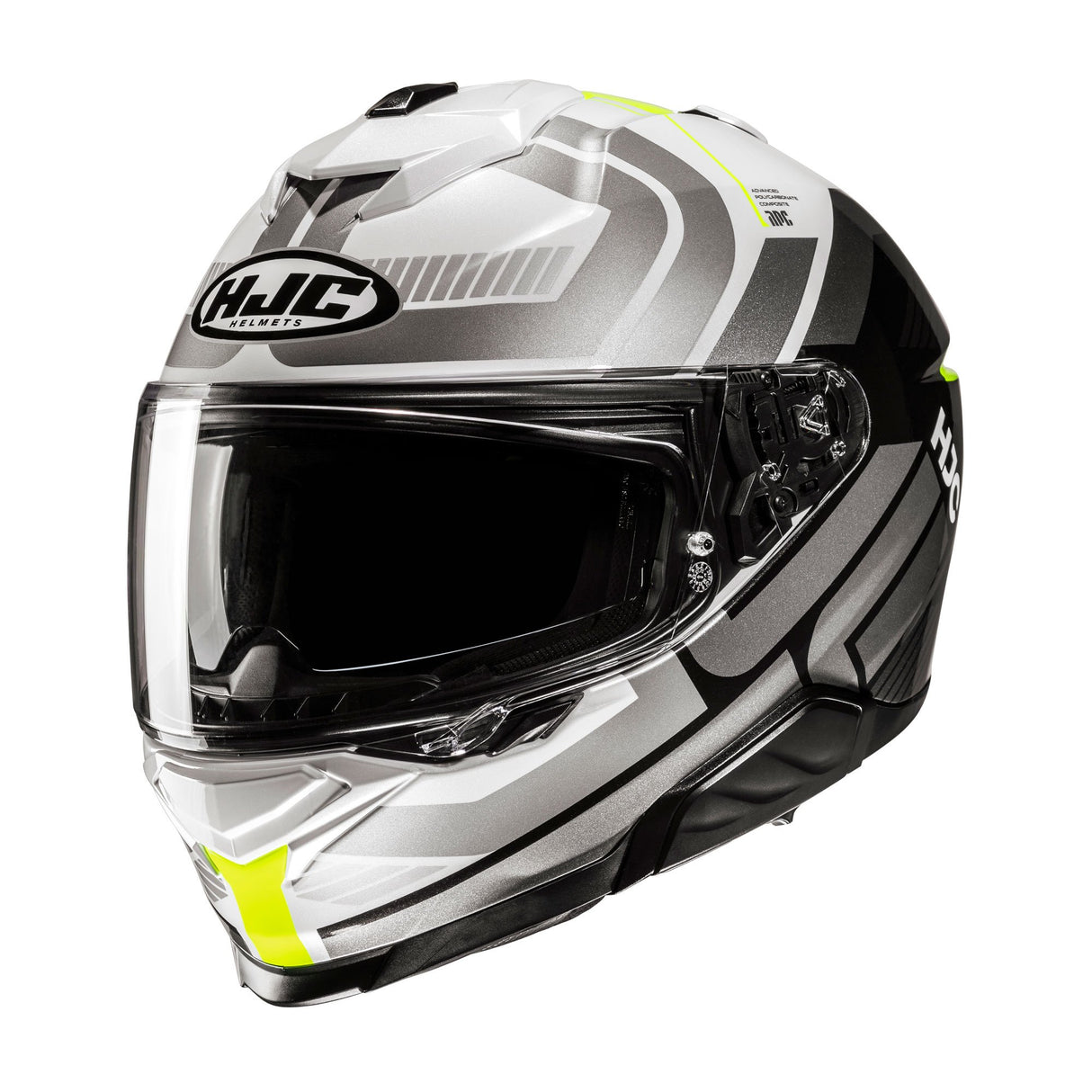 HJC I71 Viz MC3H Fluo Yellow Motorcycle Helmet Silver Fluorescent