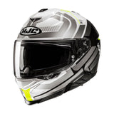 HJC I71 Viz MC3H Fluo Yellow Motorcycle Helmet Silver Fluorescent