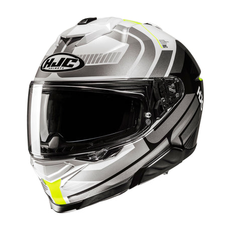 HJC I71 Viz MC3H Fluo Yellow Motorcycle Helmet Silver Fluorescent
