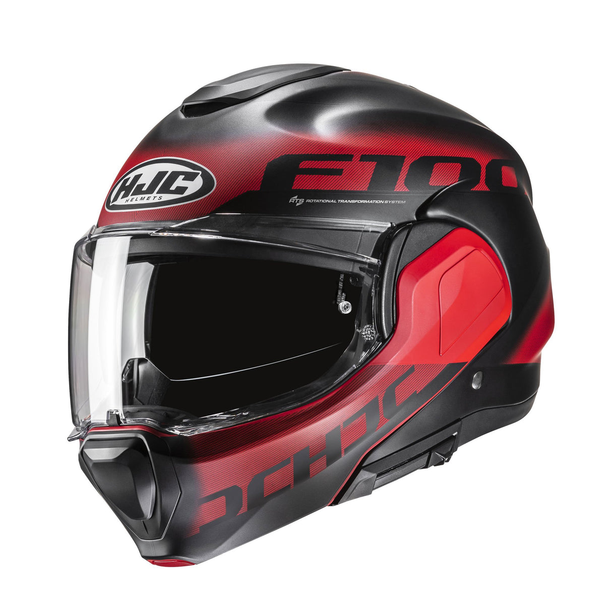 HJC F100 Hetal MC1SF Red Modular Motorcycle Helmet 180 Flip