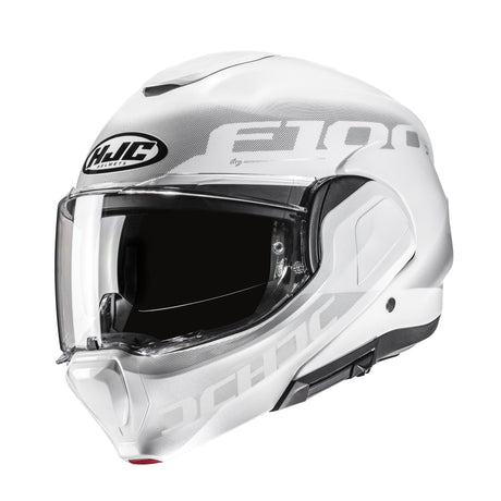 HJC F100 Hetal MC10 White Modular Motorcycle Helmet 180 Flip