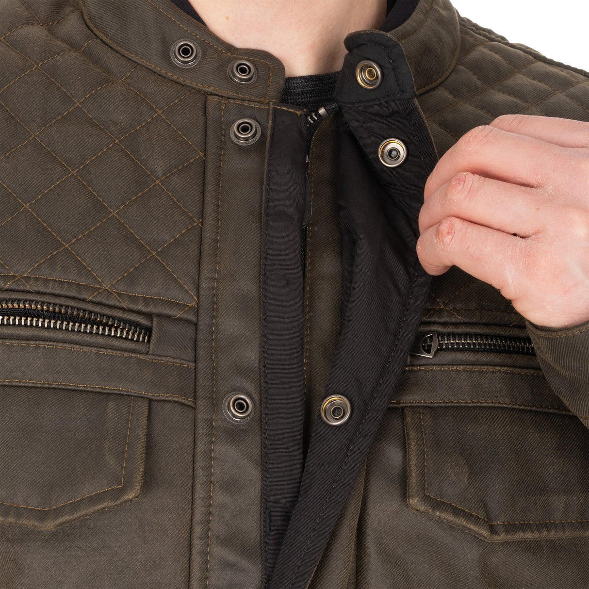 Oxford Hardy Wax 2.0 Men's Motorcycle Jacket Khaki