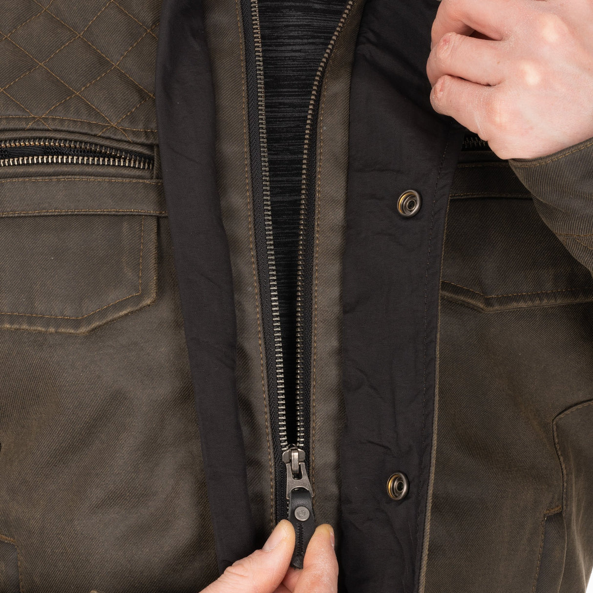 Oxford Hardy Wax 2.0 Men's Motorcycle Jacket Khaki