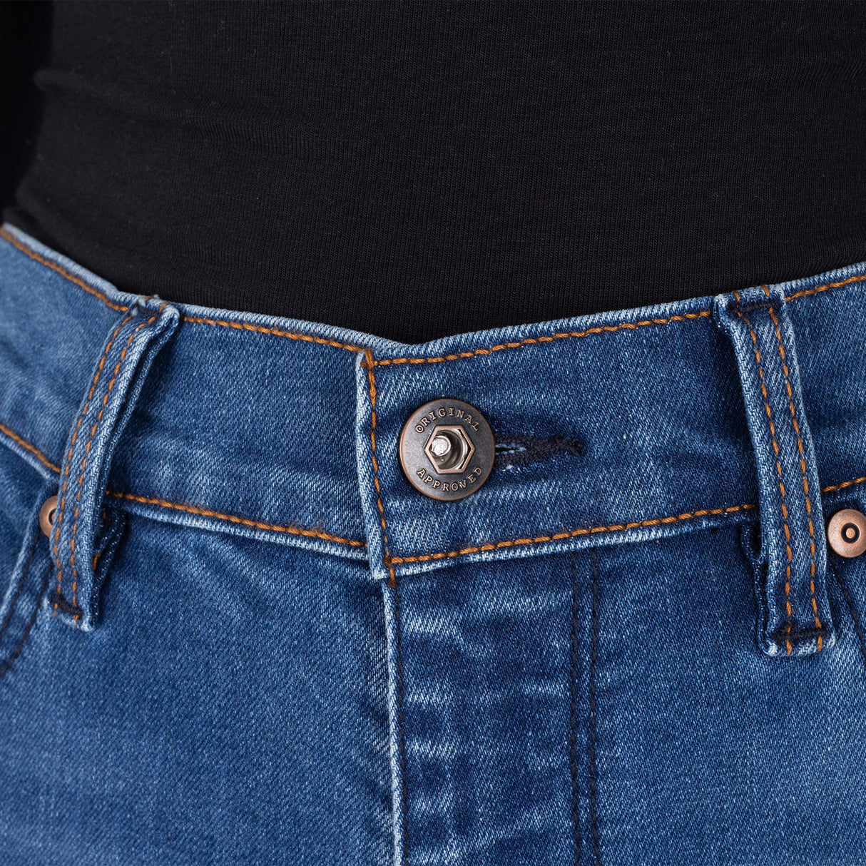Oxford Original Approved Sofia AA Women's Slim Motorcycle Jeans Mid Blue