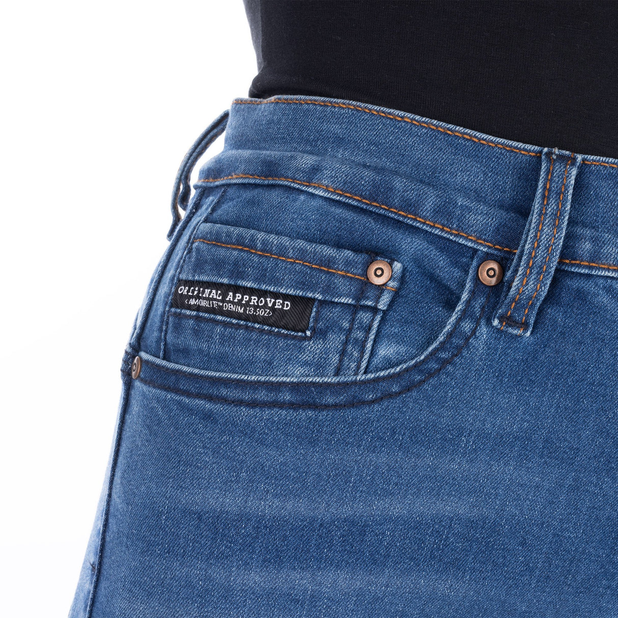 Oxford Original Approved Sofia AA Women's Straight Motorcycle Jeans Mid Blue