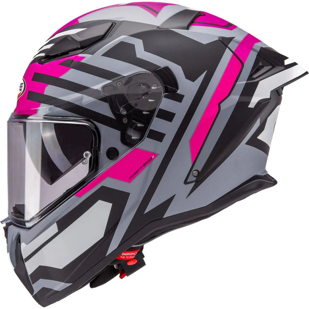 Caberg Drift Evo 2 Horizon Matt Grey Black Fuchsia Motorcycle Helmet