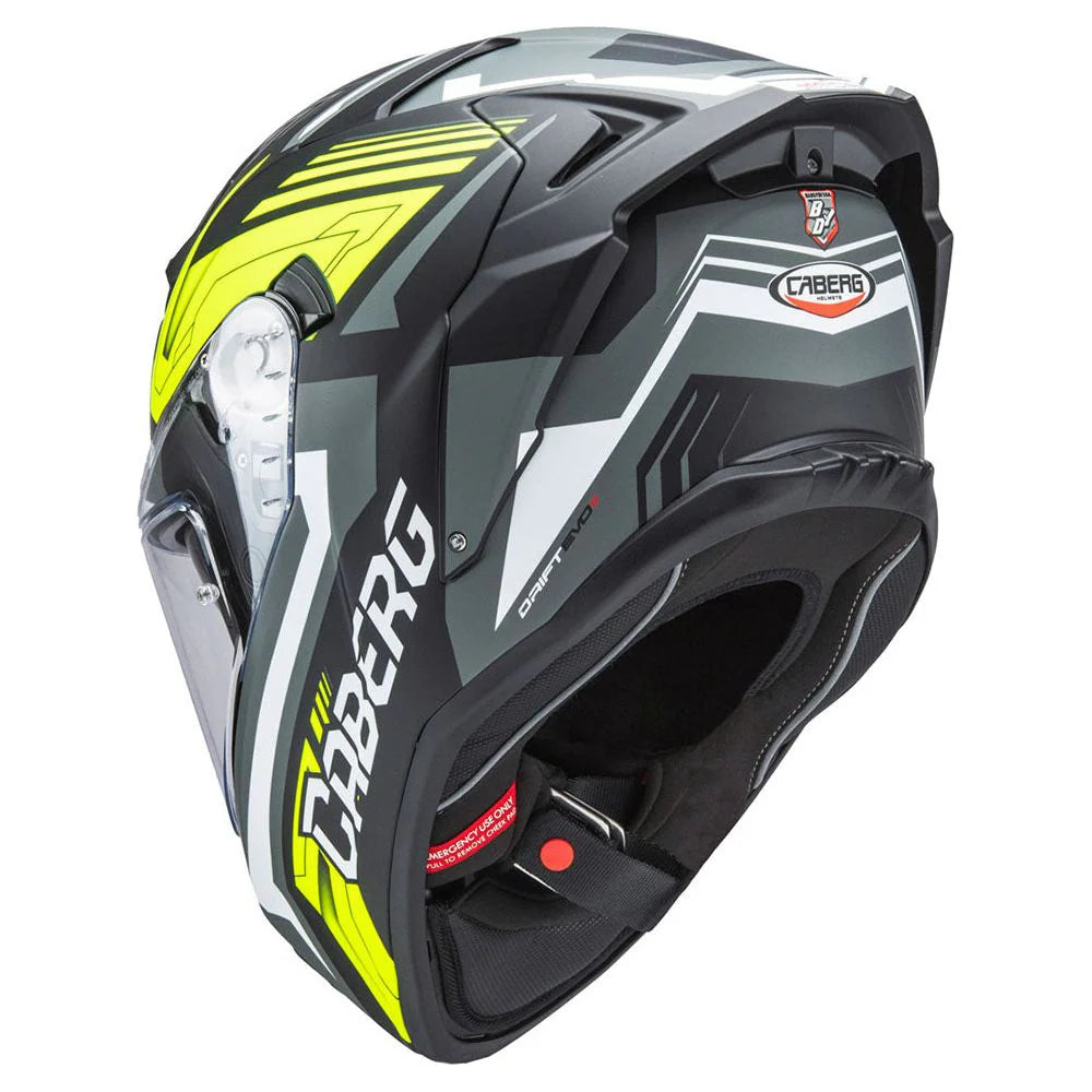 Caberg Drift Evo 2 Jarama Matt Black Grey Fluo Yellow Motorcycle Helmet