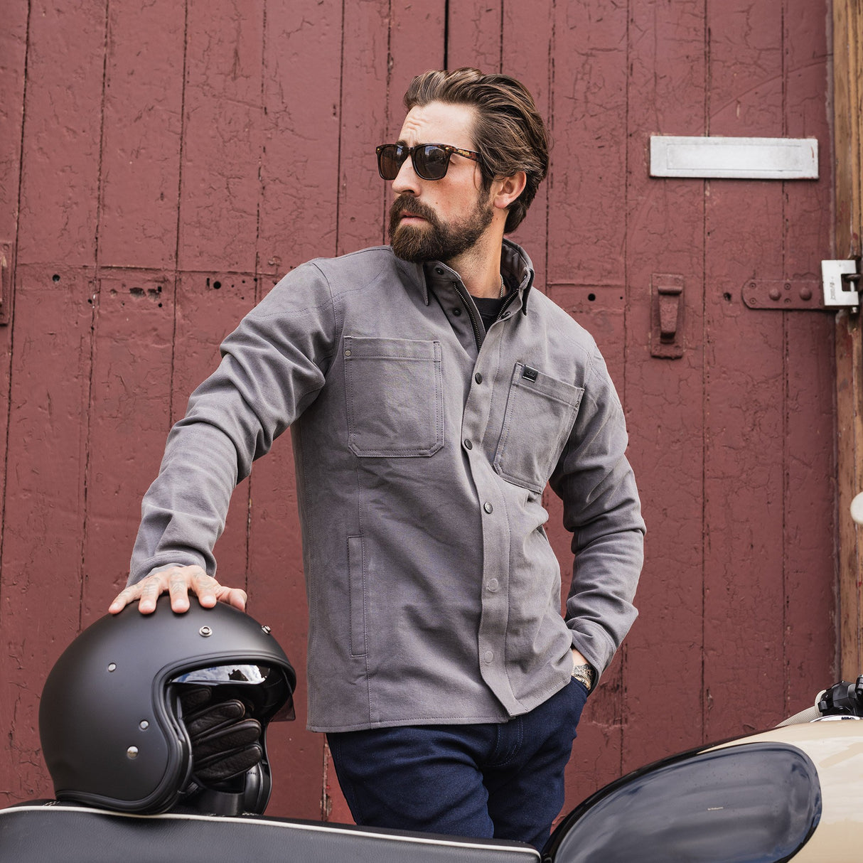 Oxford Ridgeback Original Approved AA Armoured Mens Shirt Grey