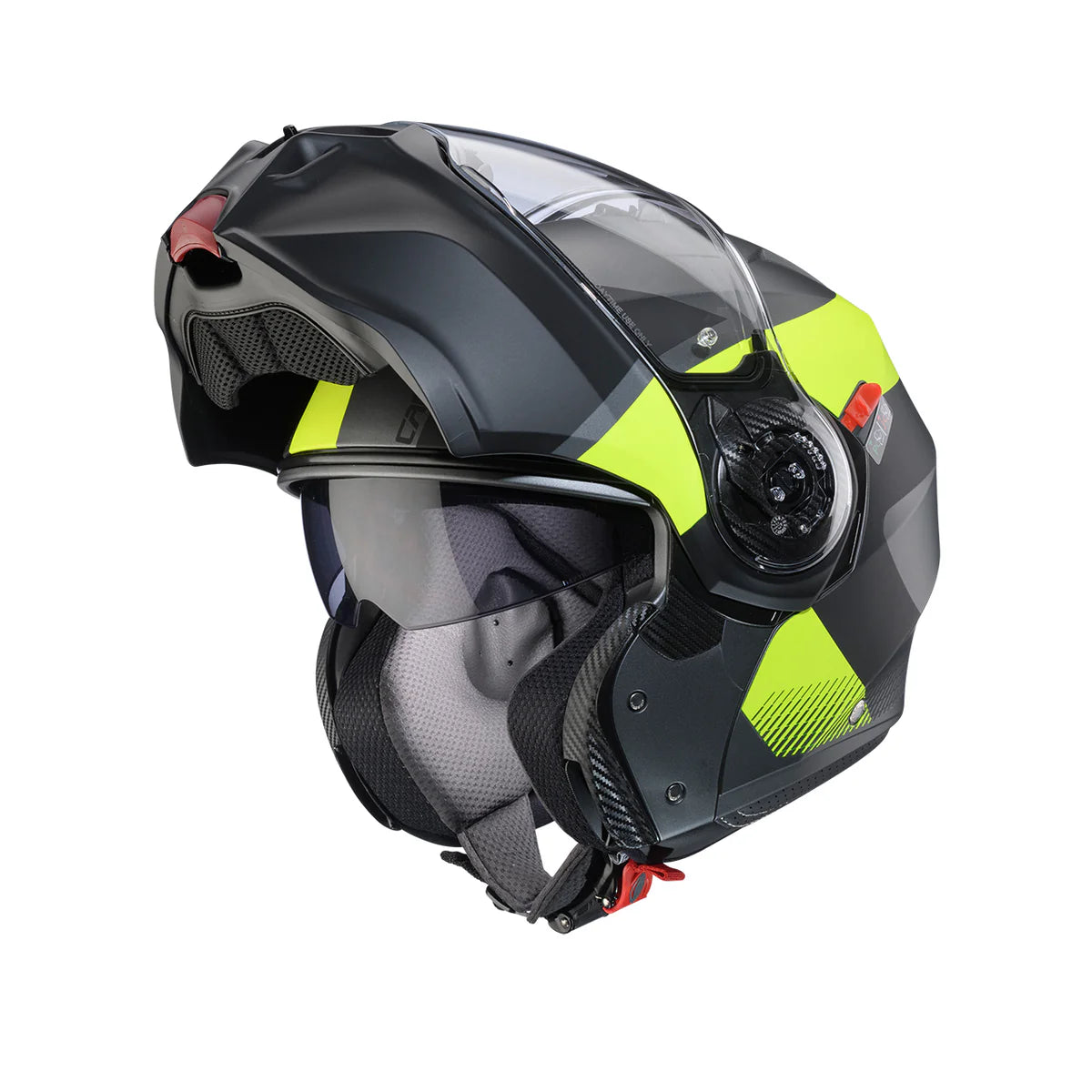 Caberg Duke Evo Indy Matt Gun Metal Fluo Yellow Black Motorcycle Helmet