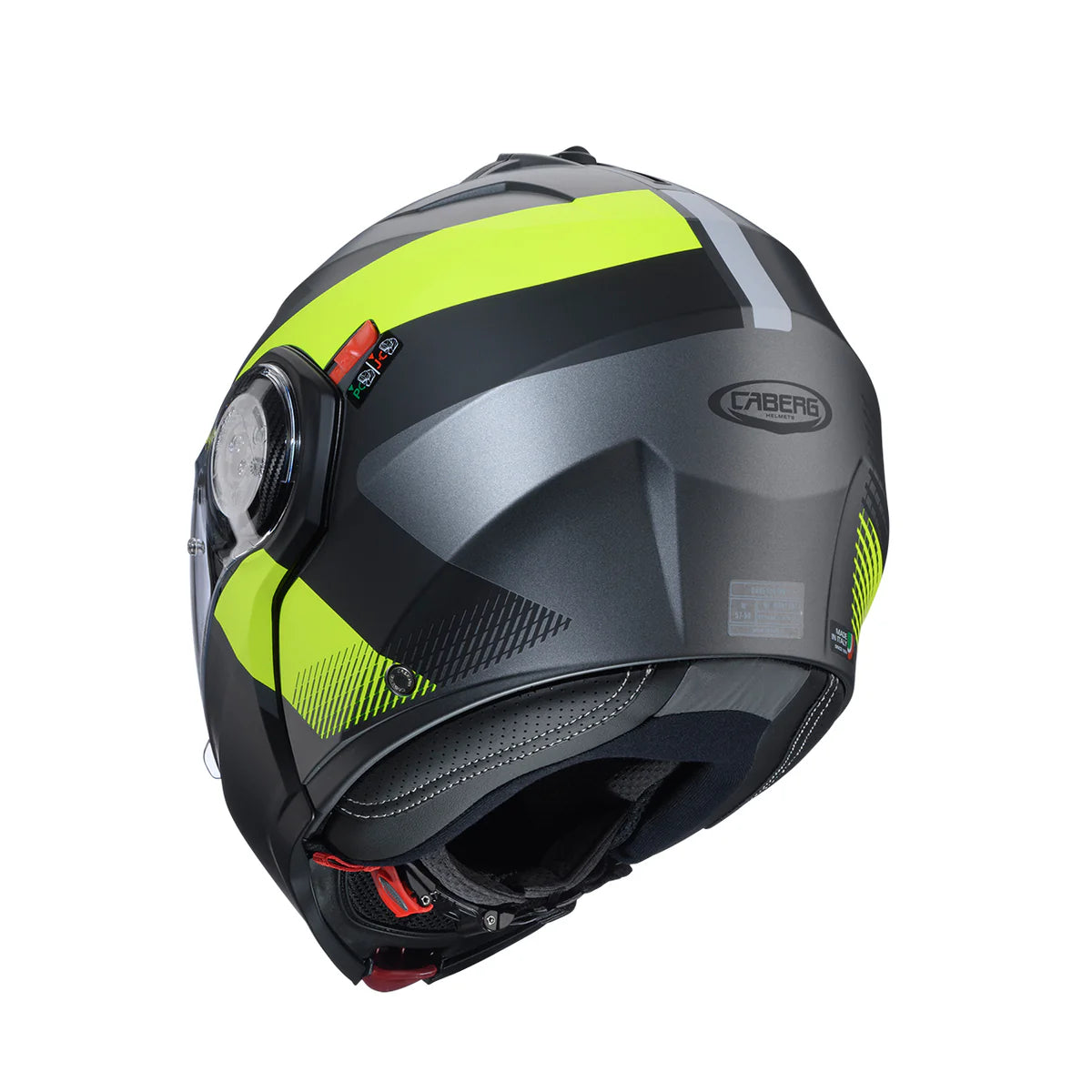 Caberg Duke Evo Indy Matt Gun Metal Fluo Yellow Black Motorcycle Helmet
