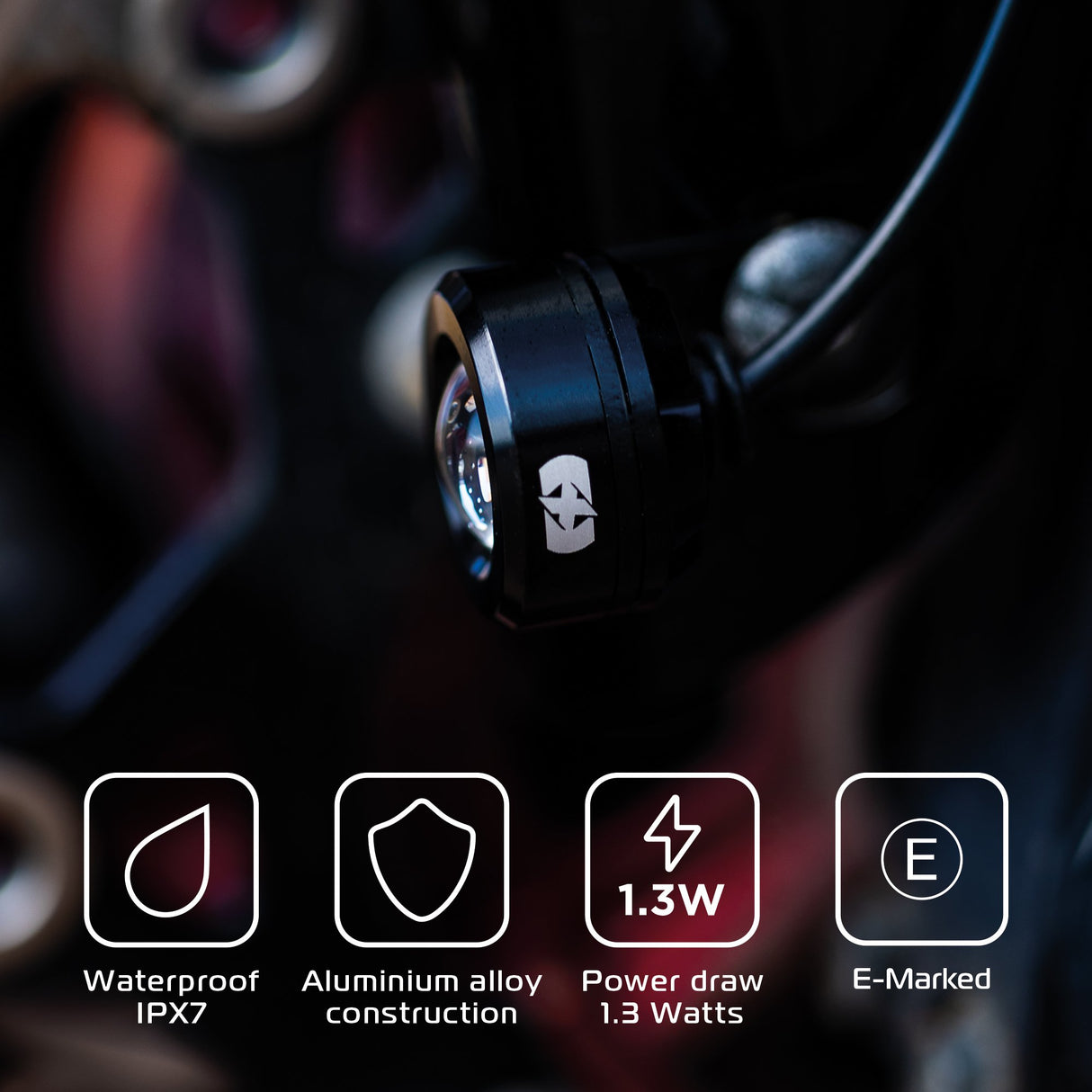 Oxford EL381 Motorcycle Motorbike Waterproof Front Run Spot Lights Running Lamps