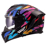 LS2 FF818 Storm III Gloss Kaos Black Purple Blue Motorcycle Helmet