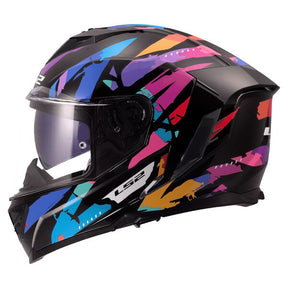 LS2 FF818 Storm III Gloss Kaos Black Purple Blue Motorcycle Helmet