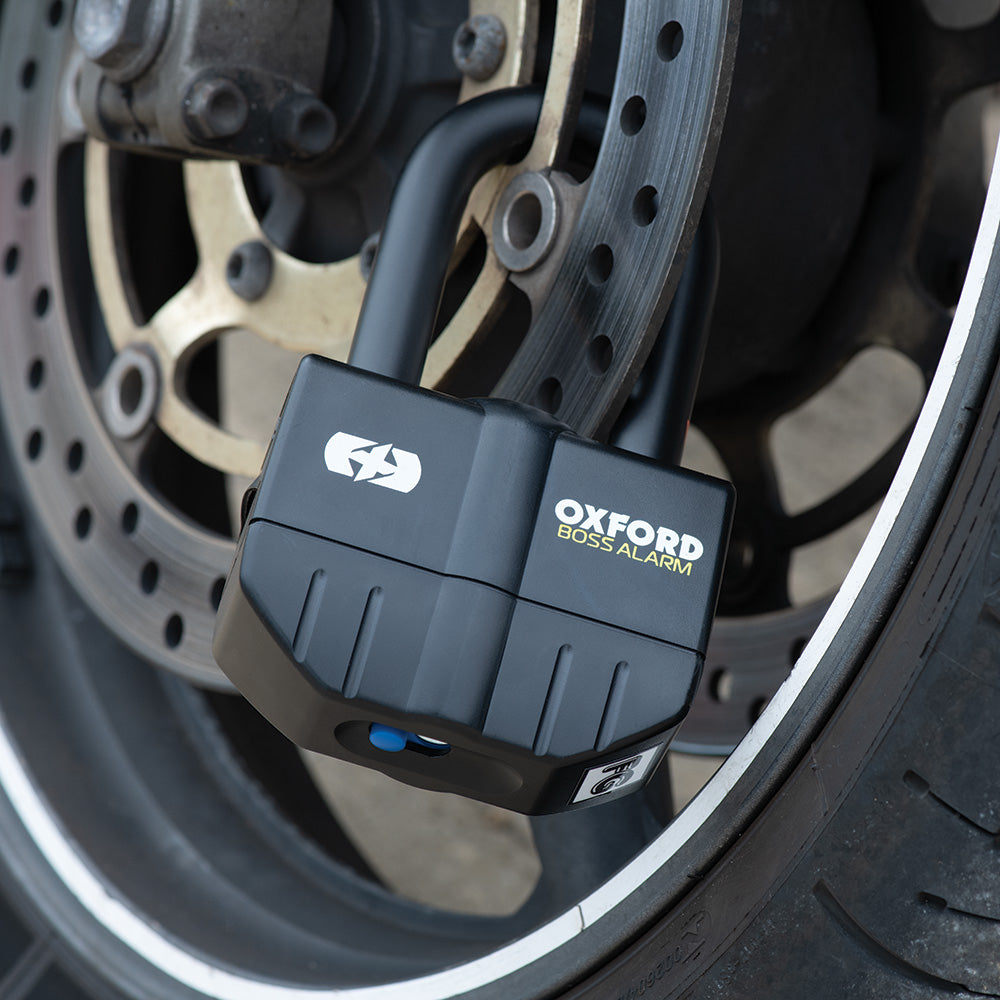 Oxford Boss Alarm LK484 16mm Motorcycle Padlock Black