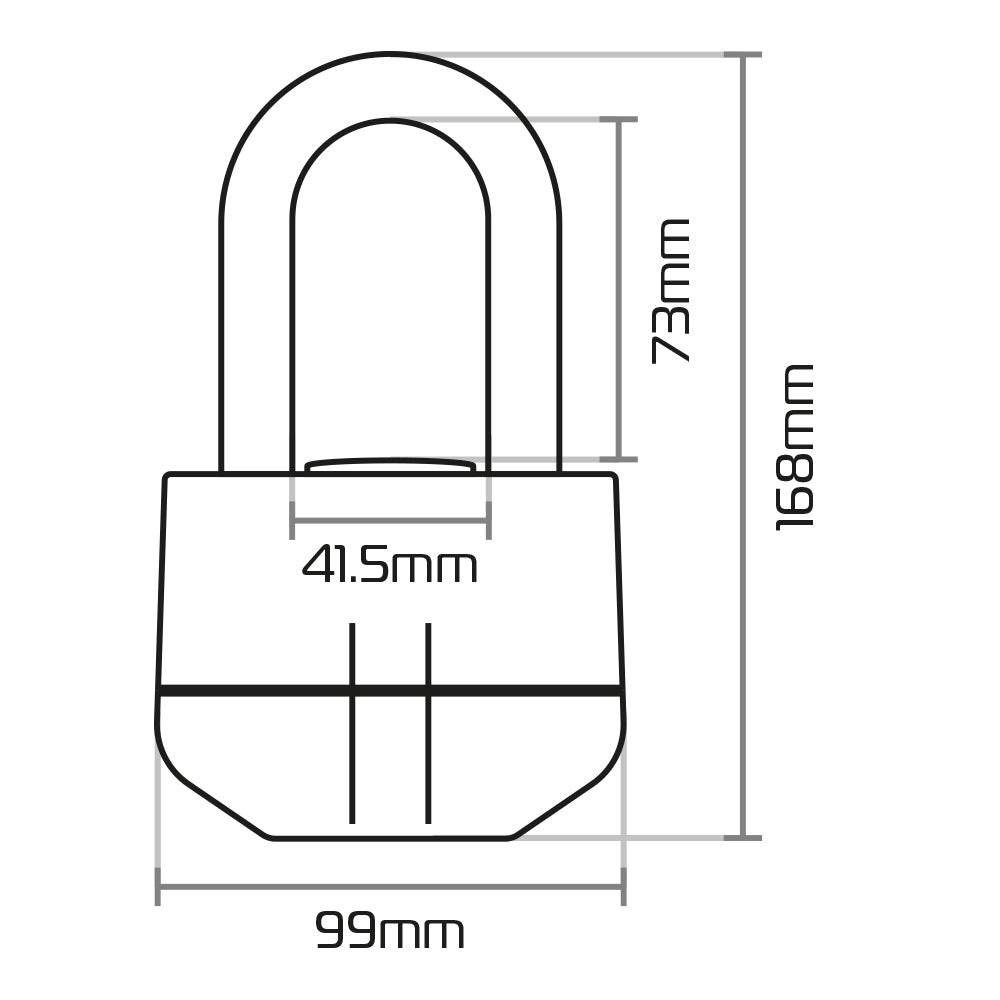 Oxford Boss Alarm LK484 16mm Motorcycle Padlock Black