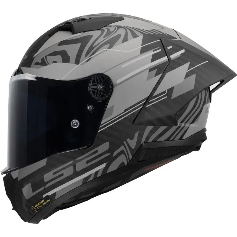 LS2 FF805 Thunder GP Aero Polar Matt Black Carbon Motorcycle Helmet