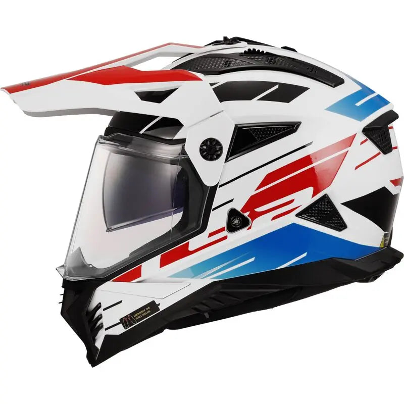 LS2 MX702 Pioneer II NAMIB White Red Blue Motorcycle Helmet