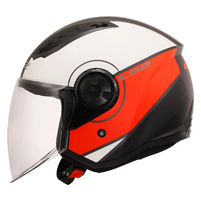 LS2 OF616 Airflow II Cover Matt White Red Motorcycle Helmet