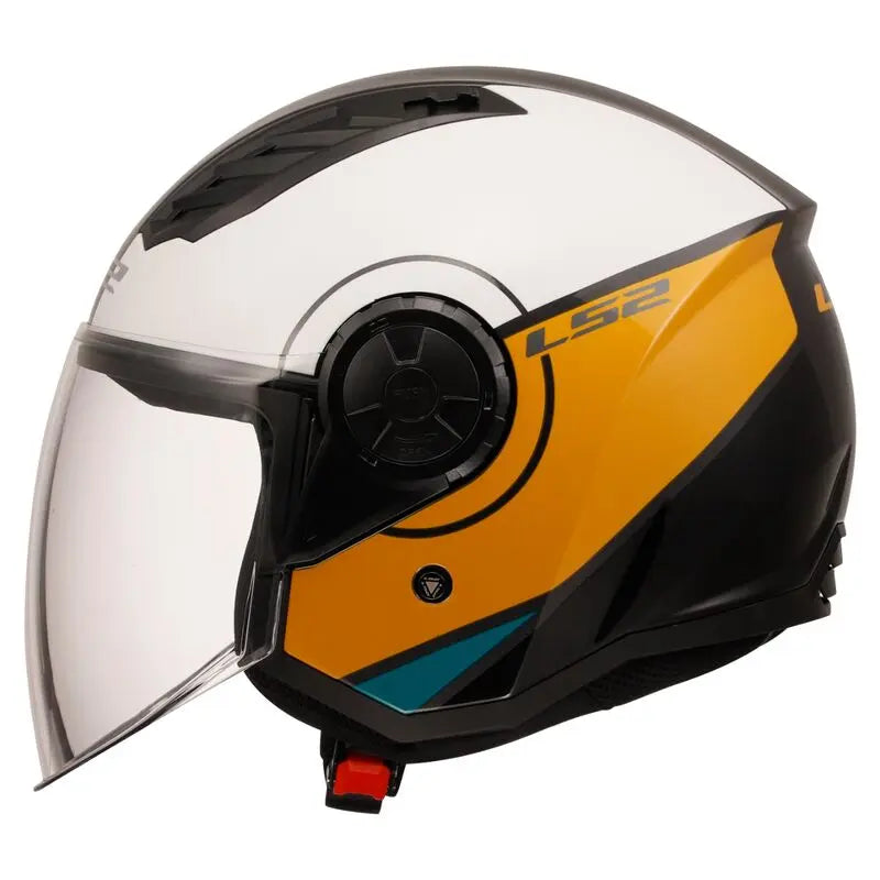 LS2 OF616 Airflow II Cover Matt White Brown Motorcycle Helmet