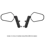 2x Oxford OX515 Folding Adjustable Trail Mirrors with Adaptors Pair