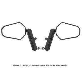 2x Oxford OX515 Folding Adjustable Trail Mirrors with Adaptors Pair