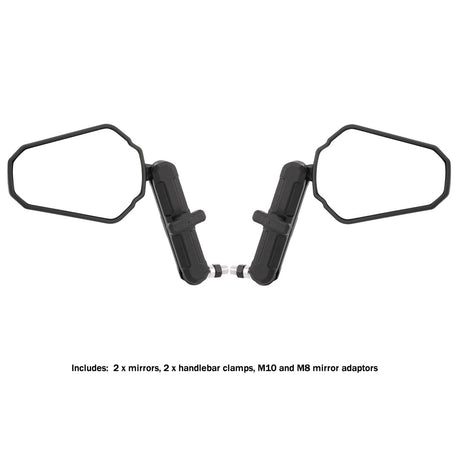 2x Oxford OX515 Folding Adjustable Trail Mirrors with Adaptors Pair