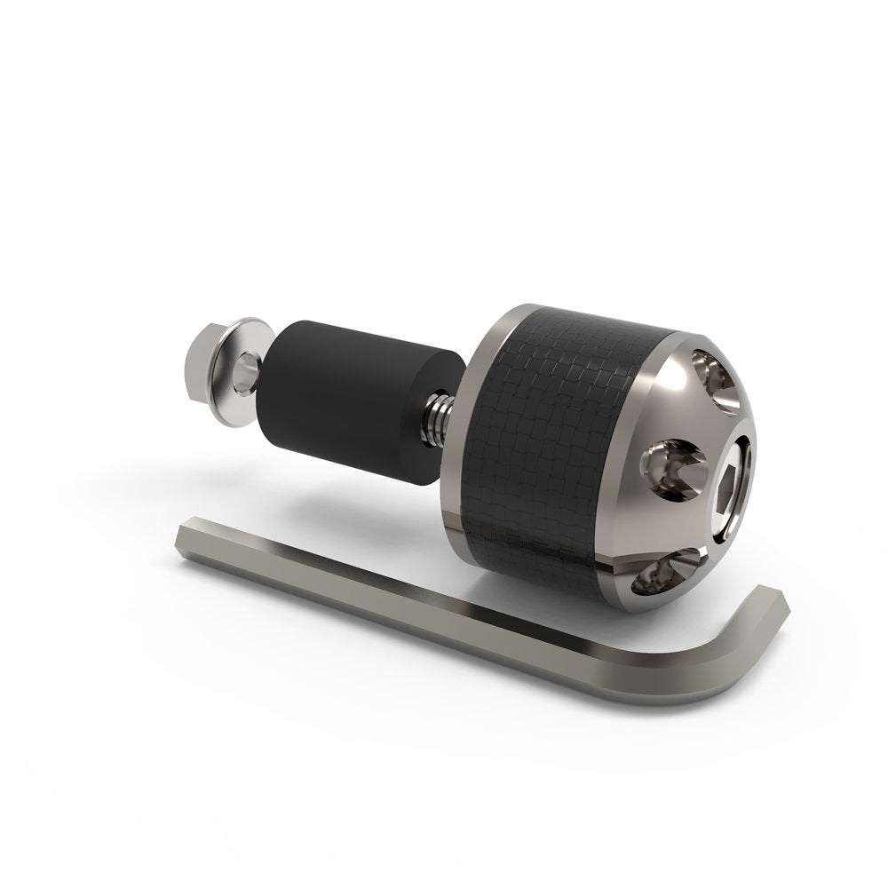 Oxford OX582 Aluminium Motorcycle Motorbike 22mm Handlebar CarbEnds 1 Universal Bar Ends Silver