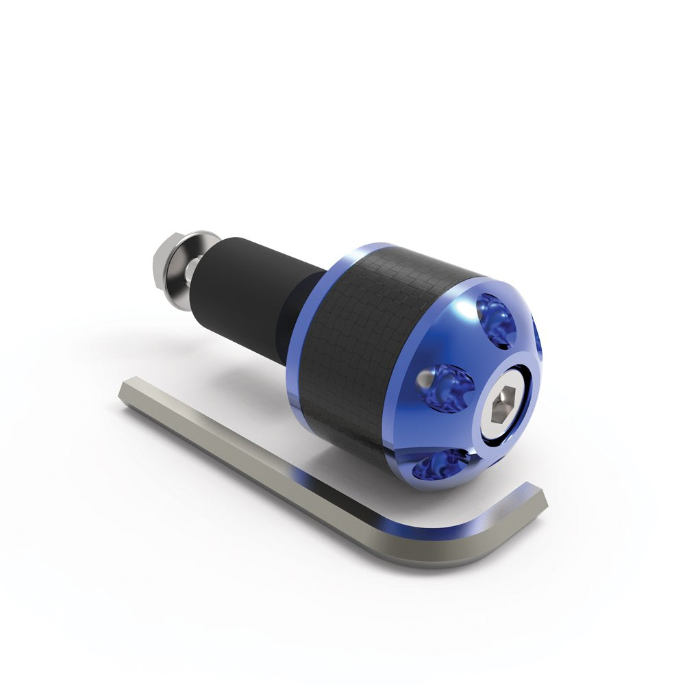 Oxford OX584 Aluminium Motorcycle Motorbike 22mm Handlebar CarbEnds 1 Universal Bar Ends Blue