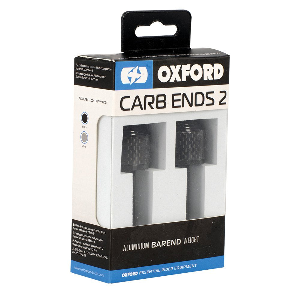 Oxford OX588 CarbEnds 2 Motorcycle Motorbike 22mm Handlebar Bar End Weights Black