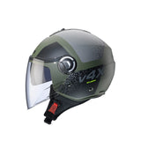 Caberg Riviera V4X Alpha Matt Military Green Black Grey Motorcycle Helmet