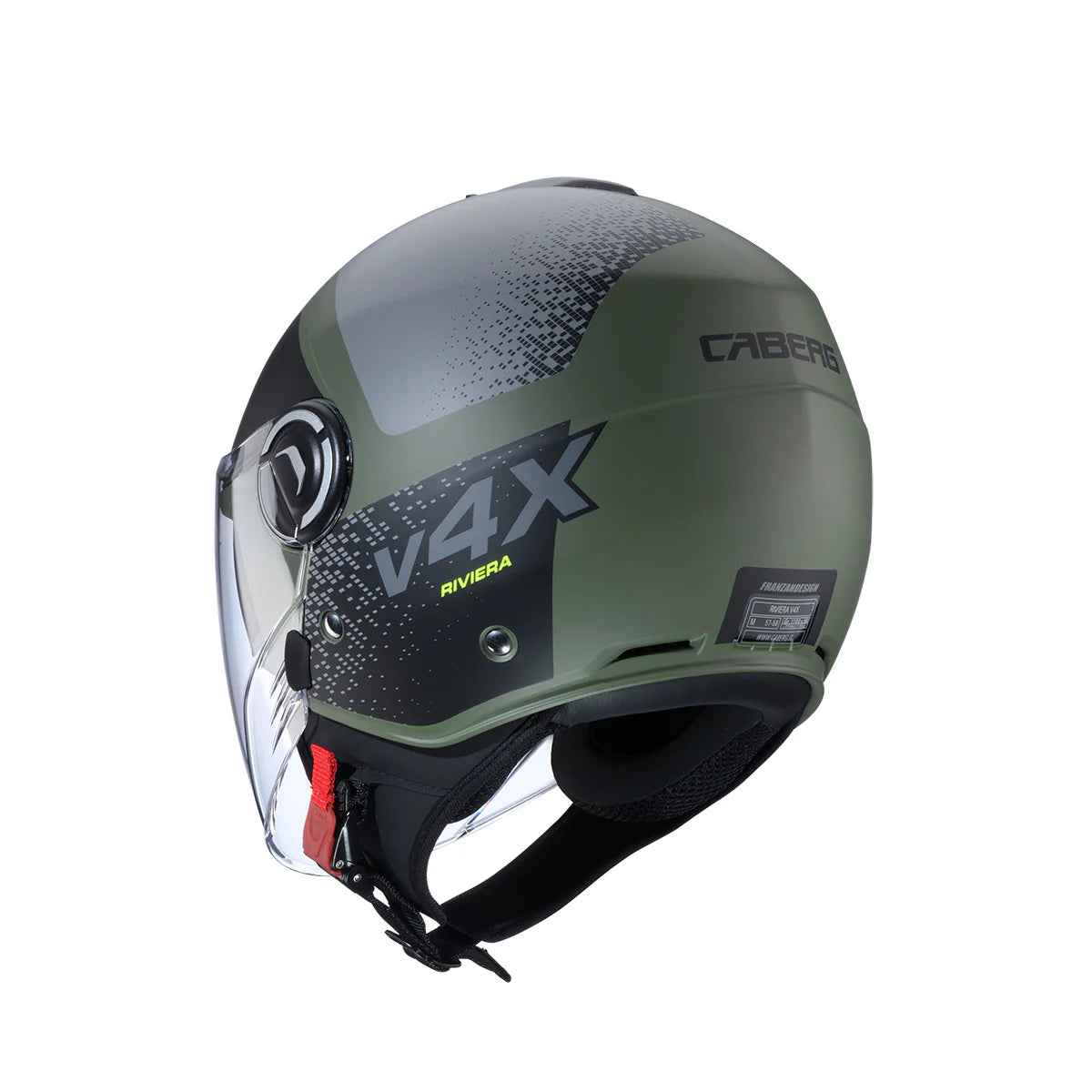 Caberg Riviera V4X Alpha Matt Military Green Black Grey Motorcycle Helmet