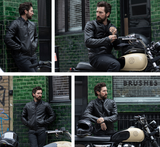 Oxford Walton 2.0 Armoured Men's Motorcycle Leather Jacket Black