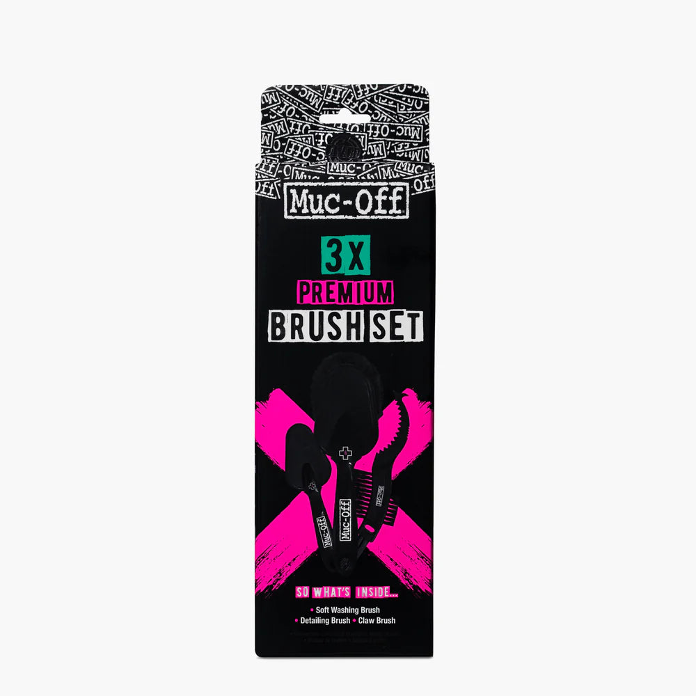 Muc-Off 220 Motorcycle Motorbike Bike 3 Piece Cleaning Premium Brush Kit
