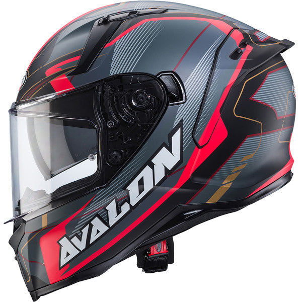 Caberg Avalon X Optic Matt Black Grey Red Motorcycle Helmet