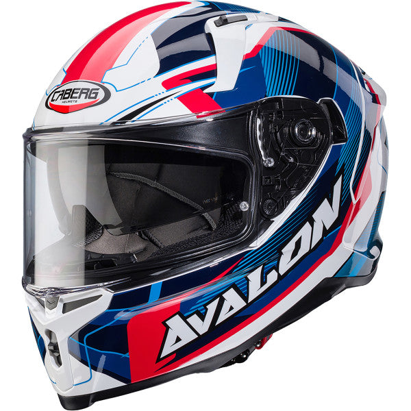 Caberg Avalon X Optic White Blue Red Motorcycle Helmet 