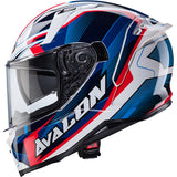 Caberg Avalon X Optic White Blue Red Motorcycle Helmet