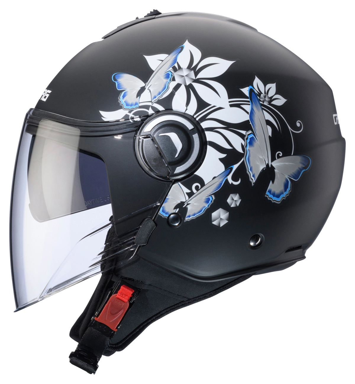 Caberg Riviera V4X Mia Matt Black White Grey Light Blue Motorcycle Helmet