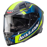 Caberg Avalon X Optic Matt Grey Blue Yellow Motorcycle Helmet 