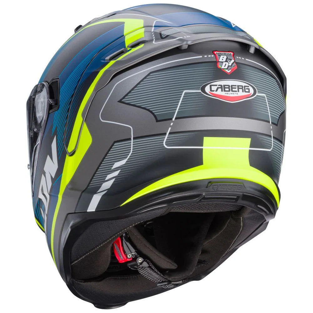 Caberg Avalon X Optic Matt Grey Blue Yellow Motorcycle Helmet
