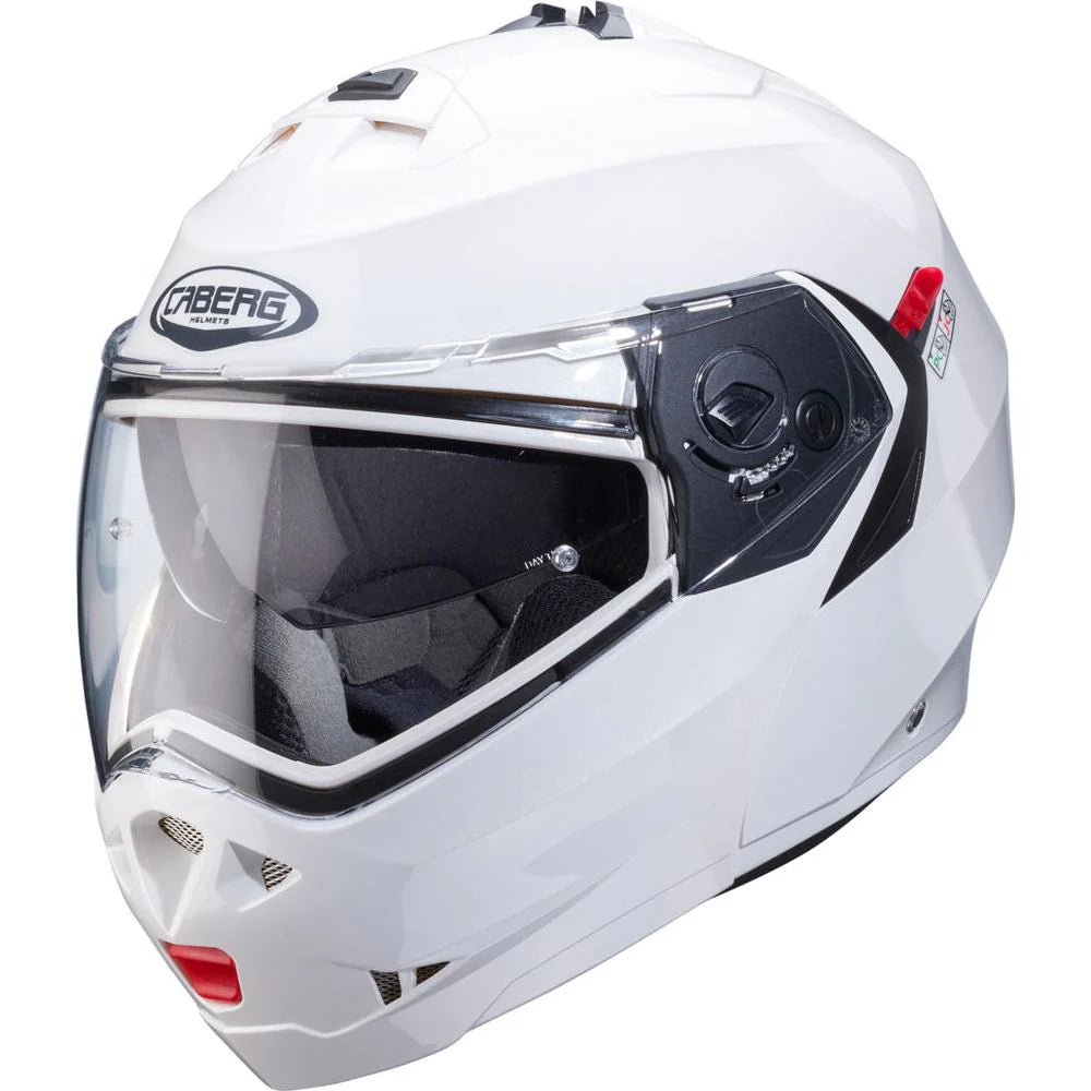Caberg Duke X Plain Metal White Motorcycle Helmet 