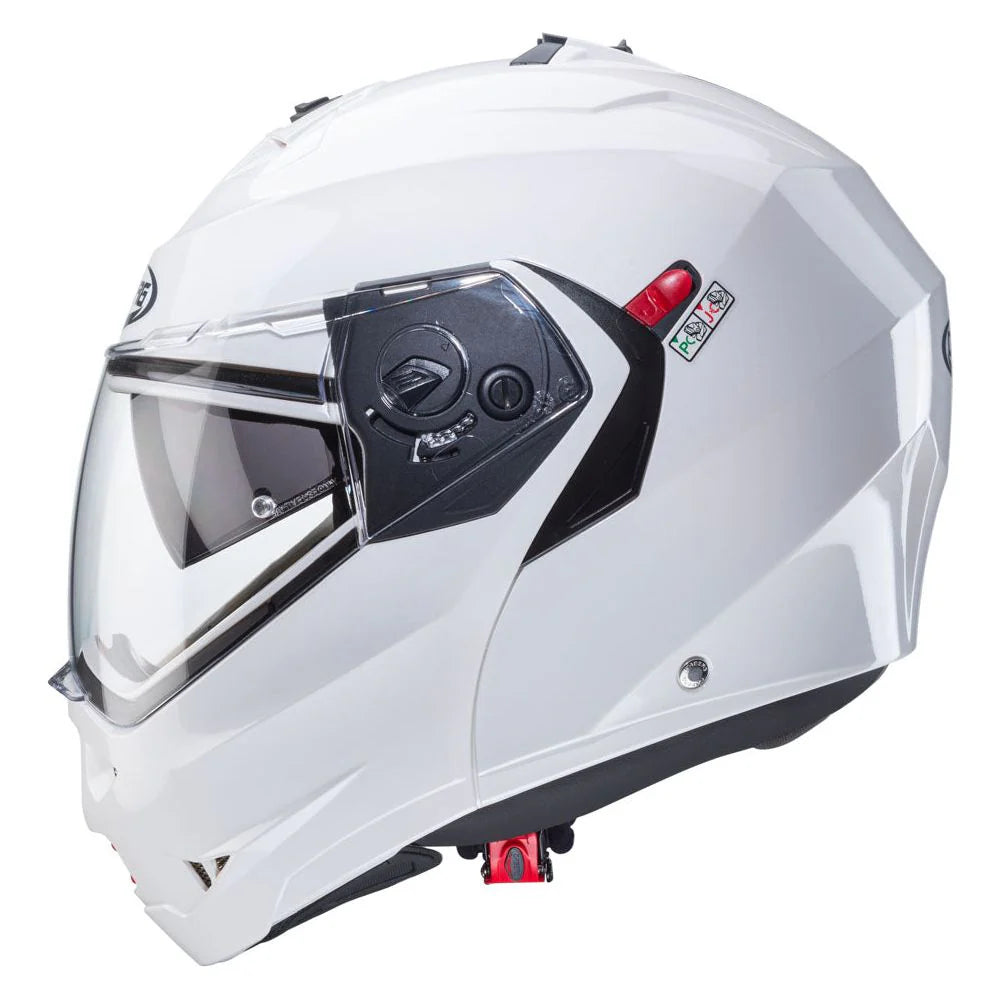 Caberg Duke X Plain Metal White Motorcycle Helmet