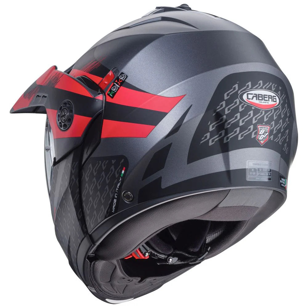 Caberg Tourmax X Sarabe Matt Gun Black Red Motorcycle Helmet