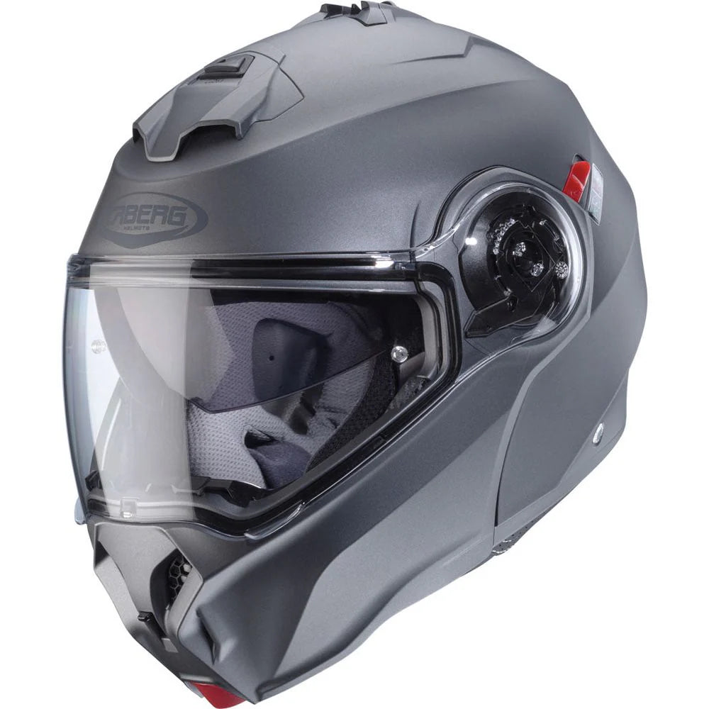 Caberg Duke Evo Plain Matt Gun Metal Motorcycle Helmet 