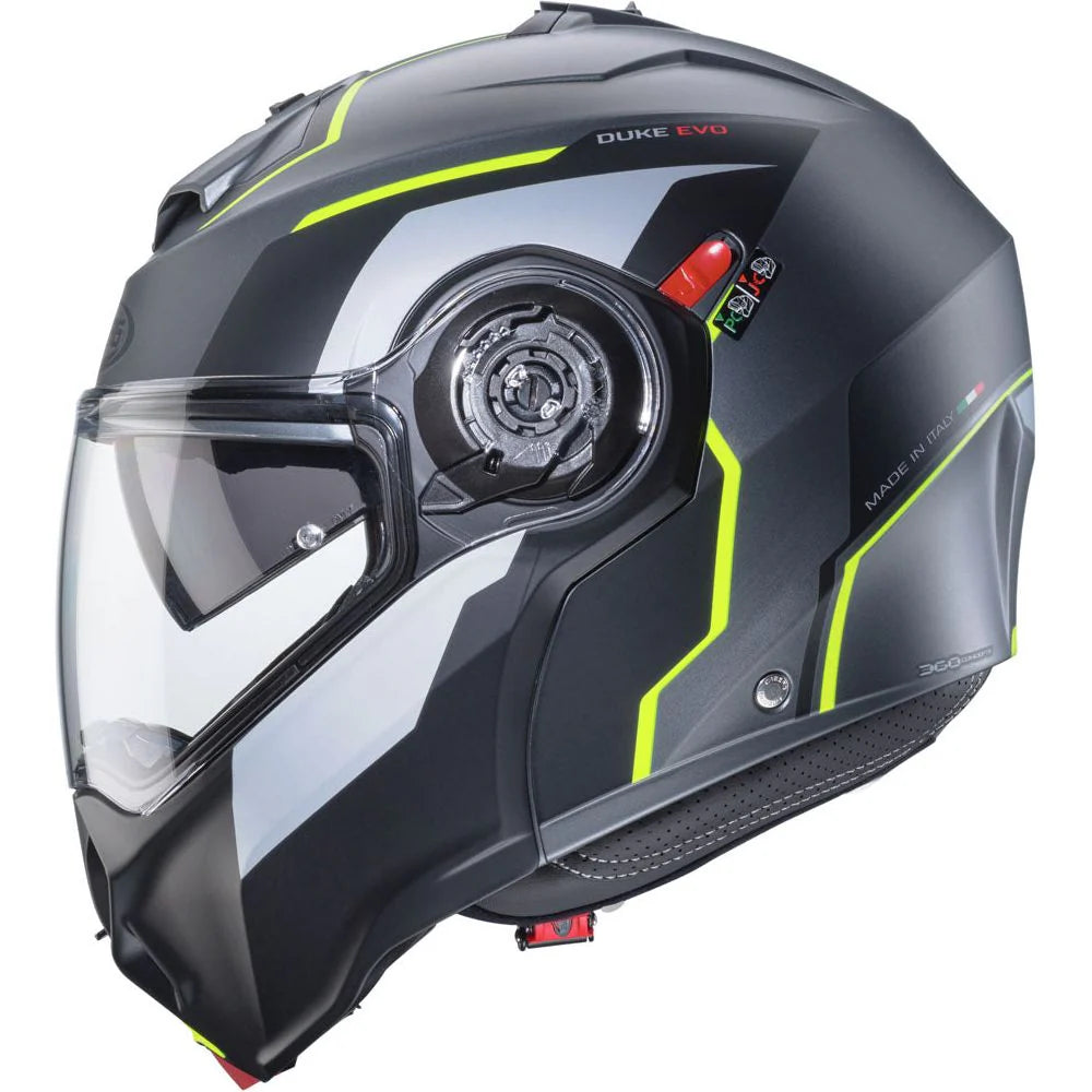 Caberg Duke Evo Move Matt Gun Metal Black Yellow Motorcycle Helmet